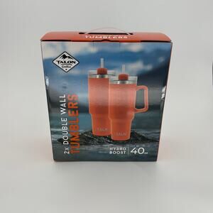 Talon Outdoor Double Wall 40oz Tumblers Pack of 2 Orange HydroBoost NIB